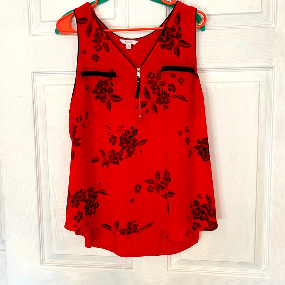 Red & black candies xxl sleeveless top